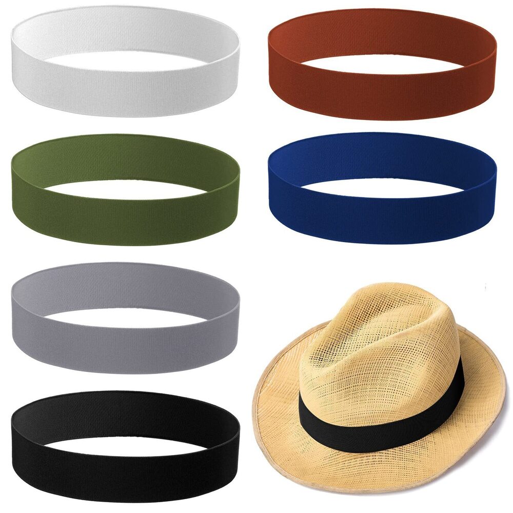 4907 6 Pieces Stretchable Hat Band Cowboy Hat Band Panama Straw